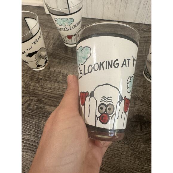 Vintage MCM Anchor Hocking Roving Eye Glasses Googly Here’s Looking At You RARE - Picture 8 of 13